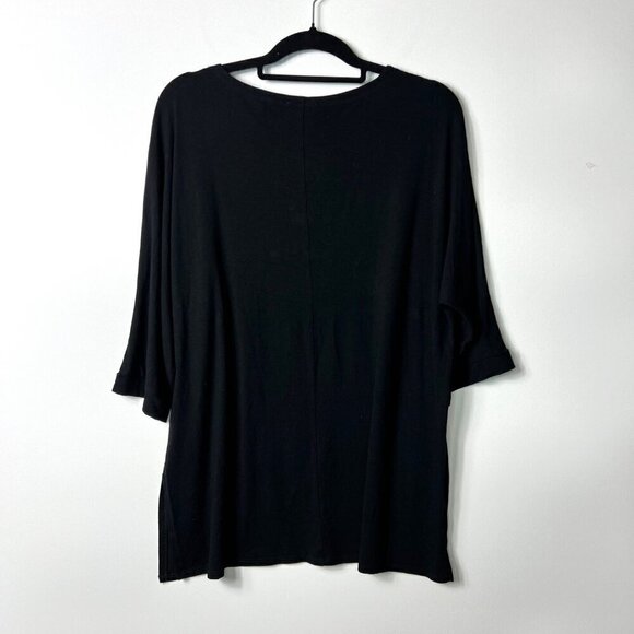 Eileen fisher black 3/4 Sleeve top women’s small - Picture 7 of 8